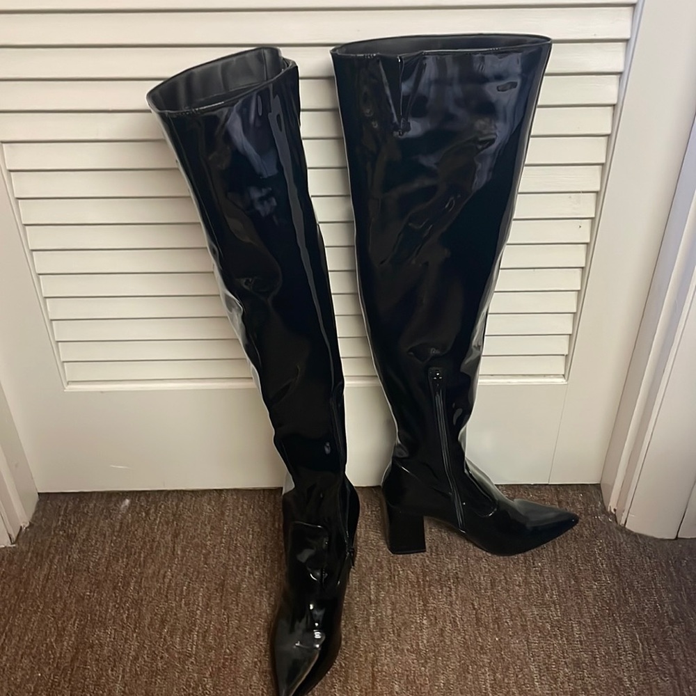 Nasty gal heel thigh high boots